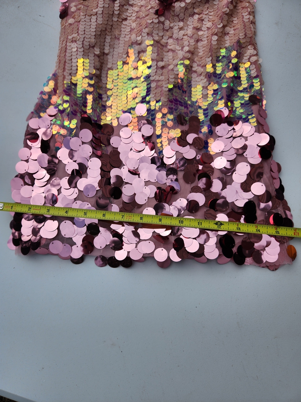 Crystal Doll Pink Multicolor Sequin Mini Dress Size M NWT - Picture 9 of 10